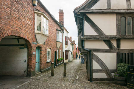 View of Church Lane in the ancient market town of Ledbury, Herefordshire, UKのeditorial素材
