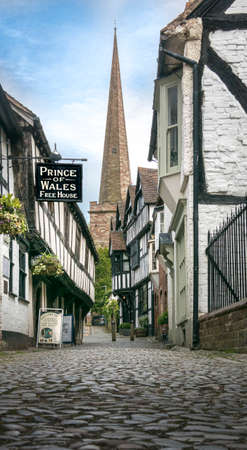 View of Church Lane in the ancient market town of Ledbury, Herefordshire, UKのeditorial素材
