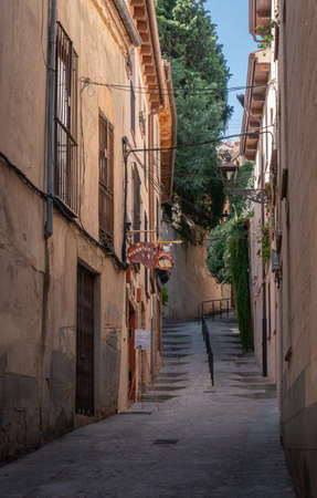 Ancient buildings in a narrow passage in the city of Segovia, Spainのeditorial素材