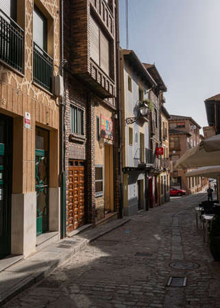 Street view of the city of Segovia, Spainのeditorial素材