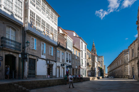 Street view in the city of Santiago de Compostela, Spainのeditorial素材