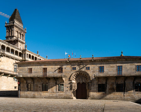 University building in the city of Santiago de Compostela, Spainのeditorial素材