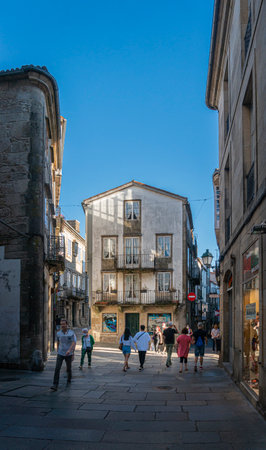 Street view in the city of Santiago de Compostela, Spainのeditorial素材