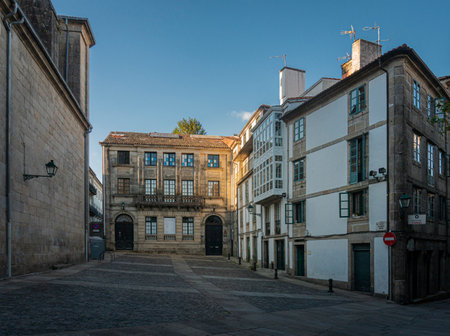 A Square in the city of Santiago de Compostela, Spainのeditorial素材