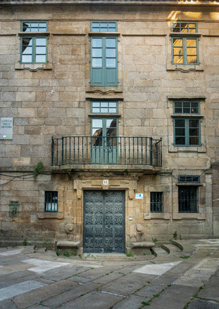 Building facade in the city of Santiago de Compostela, Spainのeditorial素材