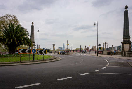 Entrance to Lambeth Bridge in the city of London, UKのeditorial素材