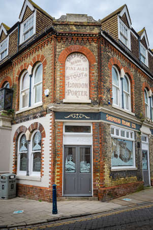 Whitsable, Kent, UK, February 2021 - The Duke of Cumberland public house  and hotel in the seaside...