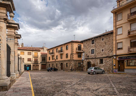 Astorga, Spain, July 2020 - Street view of ancient buildings in the city of Astorga, Spainのeditorial素材