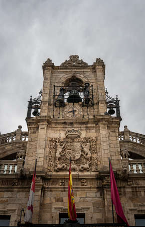 Detail on the facade of the 17th century Baroque  Town Hall  in the city of Astorga, Spain