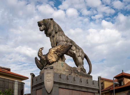 Astorga, Spain, July 2020 - Monument to the Heroes in the city of Astorga, Spainのeditorial素材
