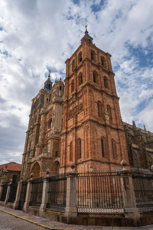 Saint Maria Cathedral belfry in the city of Astorga, Spainのeditorial素材