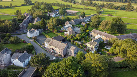 Bampton, Cumbria, UK, August 2020 - Aerial view of the village of Bampton, Penrith, Cumbria, UK