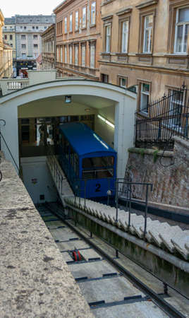 Funicular in the historic centre of Zagreb, Croatiaのeditorial素材