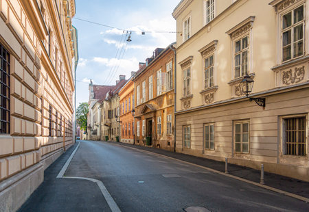 Street view of the city of Zagreb in Croatia