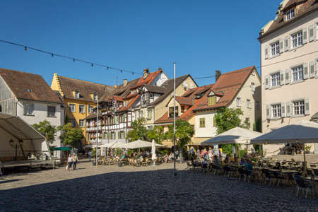Meersburg, Germany, September 2016 - Historic buildings in the city of Meersburg, Germanyのeditorial素材