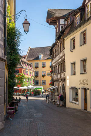 Meersburg, Germany, September 2016 - Historic buildings in the city of Meersburg, Germanyのeditorial素材