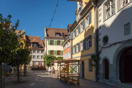 Meersburg, Germany, September 2016 - Historic buildings in the city of Meersburg, Germanyのeditorial素材