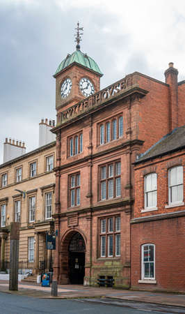 Carlisle, Cumbria, UK, August 2020 - Facade of Tullie House museum and art gallery in the city of...