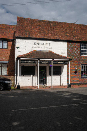 Street view of the Butchers Shop in Godstone, Surrey, UKのeditorial素材