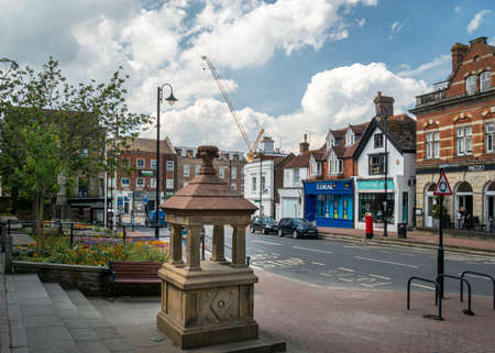 View of the High Street in the town of East Grinstead, West Sussex, UK