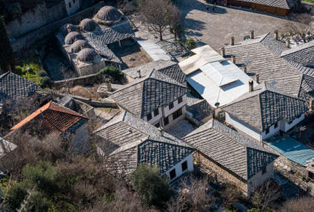 Aerial view of the village of Pocitelj in the Capljina municipality in Bosnia and Herzegovina