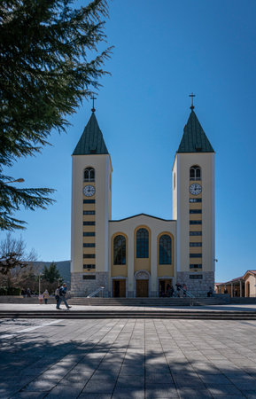 Church of Saint James in the village of Medjugorje, Bosnia and Herzegovinaのeditorial素材