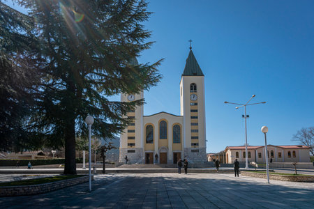 Church of Saint James in the village of Medjugorje, Bosnia and Herzegovinaのeditorial素材