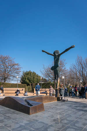 Risen Christ Statue in the village of Medjugorje, Bosnia and Herzegovinaのeditorial素材