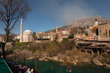 Mostar, Bosnia & Herzegovina, March 2022 - Cityscape of the city of Mostar, Bosnia & Herzegovinaのeditorial素材