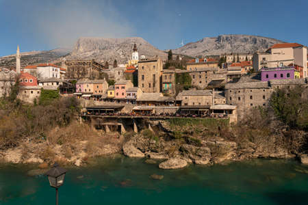 Mostar, Bosnia & Herzegovina, March 2022 - Cityscape of the city of Mostar, Bosnia & Herzegovinaのeditorial素材