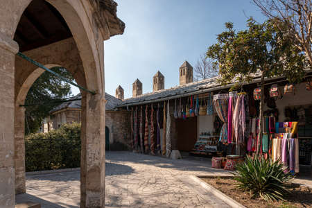 A courtyard in the city of Mostar, Bosnia & Herzegovinaのeditorial素材