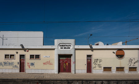 Belem railway station in the city of Lisbon, Portugalのeditorial素材