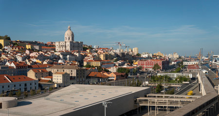 Cityscape view of buildings in the city of Lisbon, Portugalのeditorial素材