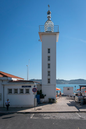 Belem River Station on the bank of the Tagus river in Lisbon, Portugalのeditorial素材