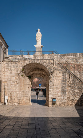 City Gate, entrance to Old Town Trogir, Croatiaのeditorial素材