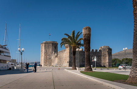 Kamerlengo Castle on the Promenade in the Old City Trogir, Croatiaのeditorial素材