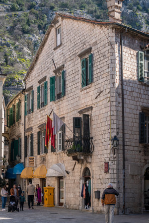Ancient building in Old Town Kotor, Montenegroのeditorial素材