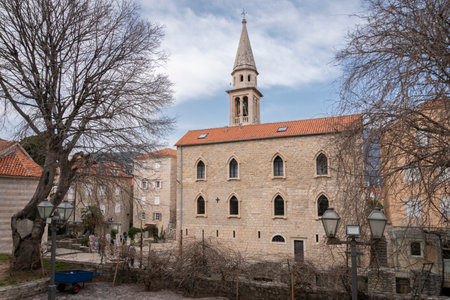 Church of St John in the old town of Budva, Montenegroのeditorial素材