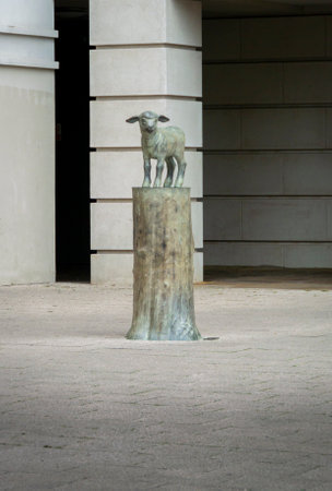 Public Sculpture 'Lamb,' by Kenny Hunter in the city of Canterbury, Kent, UKのeditorial素材