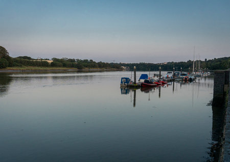 Boats at the marina on the River Suir in the city of Waterford, Southern Irelandの写真素材