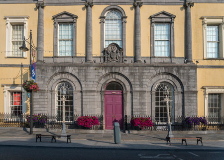 Facade of the Town Hall in the city of Waterford, Southern Irelandの写真素材