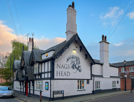 The Nags Head public house in the city of Wrexham, North Wales, UKのeditorial素材