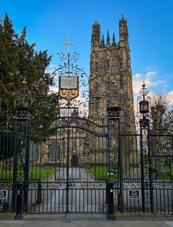 View of St Giles cathedral in the city of Wrexham, North Wales, UK