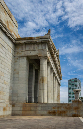The Shrine of Remembrance war memorial in Melbourne, Victoria, Australiaの写真素材