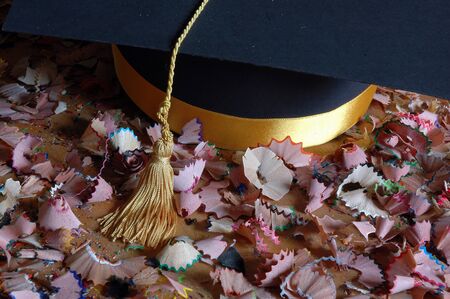 Graduation glove with pencil tipsの写真素材