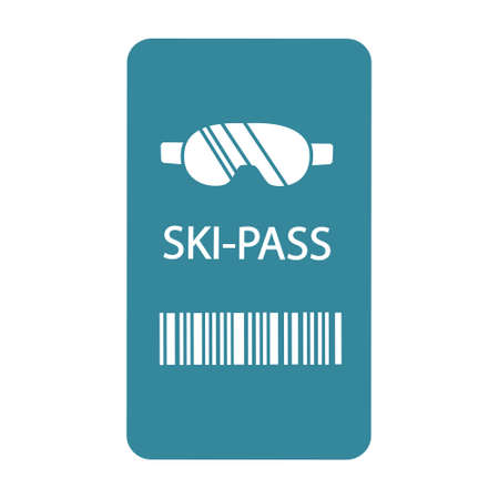 Ski-pass. ski lift ticket. flat vector illustration.のイラスト素材