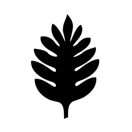 Breadfruit black silhouette palm leaf. vector icon.のイラスト素材