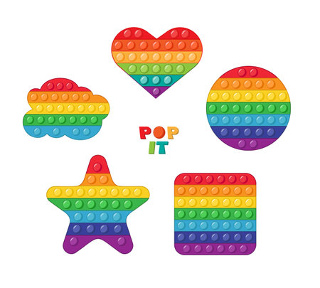 Antistress toy set sensory in hand vector illustration.のイラスト素材