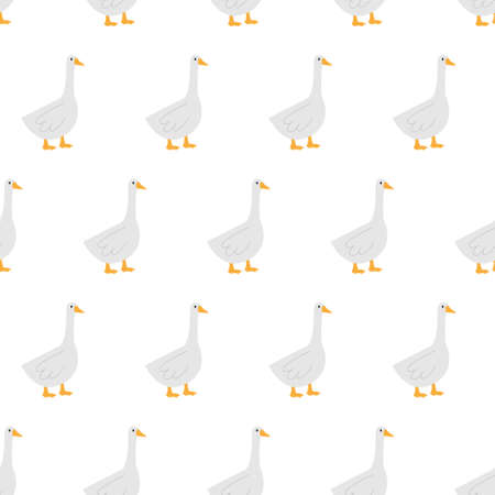 Farm bird goose seamless patternのイラスト素材