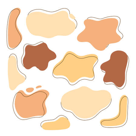 Abstract frame set liquid form geometric spotのイラスト素材